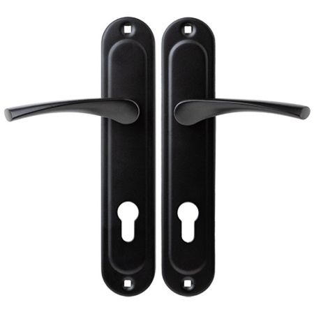 ручка дверная на планке Vanger HP-85.1823-BLM 235мм под цилиндр черный