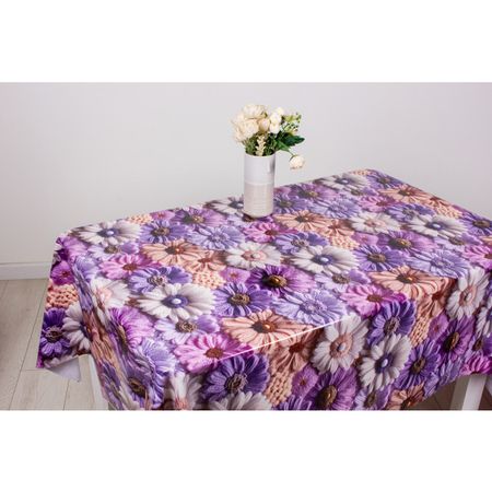 клеенка DASCH Глянец Герберы кружево шир.140см фиолетовая, арт.15062