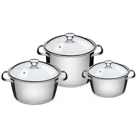 набор посуды TRAMONTINA Allegra 3 предм. 1,6л/3,04/4,37л нерж.сталь индукция посуды promo 5 предм 1 25 2 2 1 25л 17 5 21 5 17 5см нерж   индукция