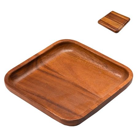 блюдо TODELIA Acacia 15х15х2,5см квадратное акация