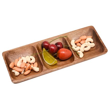 менажница TODELIA Acacia 3 секции 26х10см акация