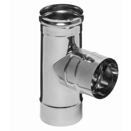 тройник дымохода без изоляции угол 90 град Ф115мм AISI 430