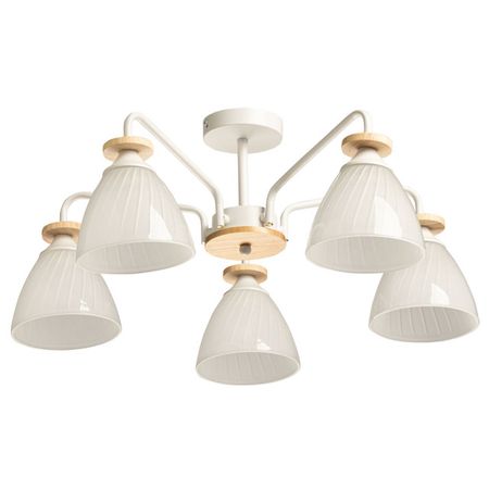 люстра потолочная DECITY Дэла 5х40Вт Е27 металл стекло белый