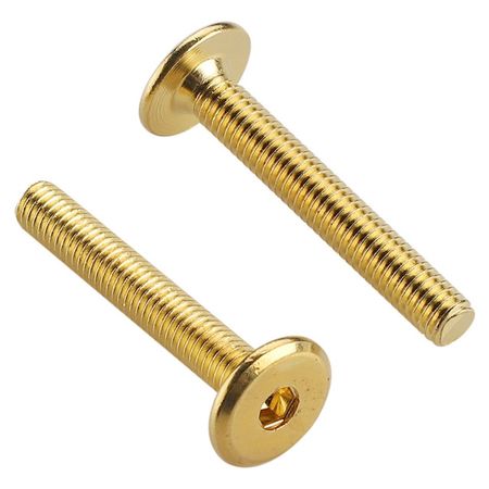 винт мебельный с плоской головкой латунированный 6х70 16шт латунные винты с плоской головкой m3m4m5m6