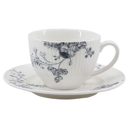 чашка с блюдцем TODELIA Porcelain 240мл костяной фарфор