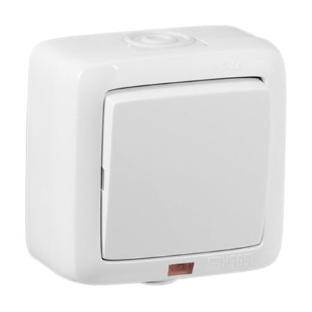 выключатель 1-клавишный HEGEL Alfa Aqua IP44 с индикацией белый трех ная флейта для alfa romeo stelvio giulia 159 156 giulietta 147 mito spider gt