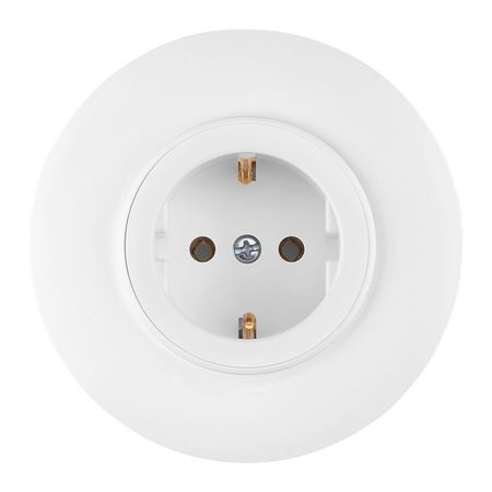 розетка 1 пост BYLECTRICA Прованс с/з (92 мм) круг белый