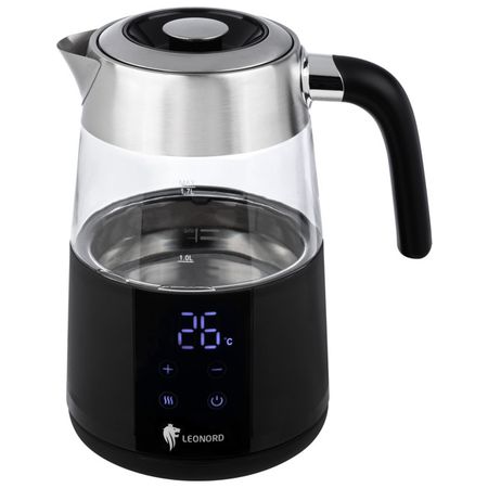 чайник LEONORD LE-1525 2200Вт 1,7л стекло/пластик/металл черный чайник vitek vt 1139 2200вт 1 8л металл