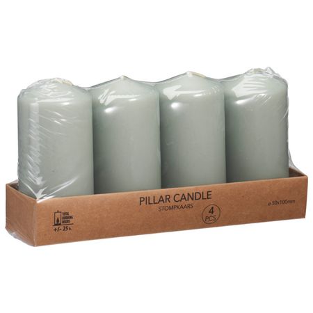 набор свечей-столбиков 4шт 5х10см 25ч/г серый без аромата свечей витые 2шт 24 5х2 2 серебро 7ч без аромата