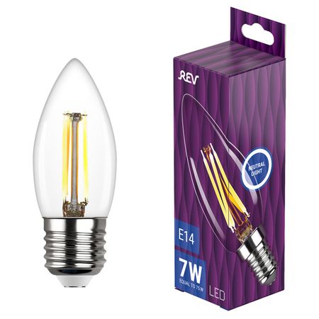лампа филаментная REV 7Вт E14 4000К 730Лм свеча