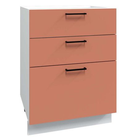 шкаф напольный 3 ящика Латте Шарли Терракот 600х526х820мм покрытие модульное модуль 30х30см терракот 11шт