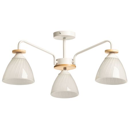 люстра потолочная DECITY Дэла 3х40Вт Е27 металл стекло белый