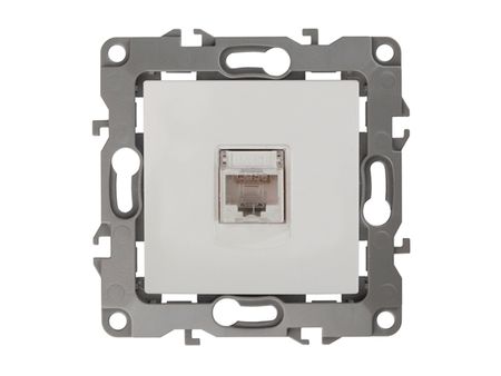 розетка компьютерная 1 пост ЭРА серия 12 RJ45 слоновая кость колпачки разъемов rj45 famcdi много ные