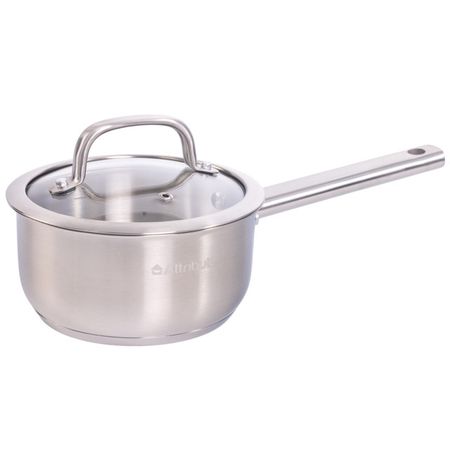 ковш ATTRIBUTE Ophelia 1,5л 16см нерж.сталь c крышкой индукция ковш walmer stonehenge 1 3л 16см алюминий стекл крышка индукция