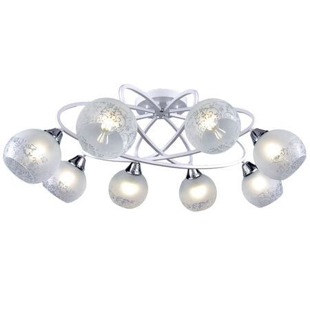 люстра потолочная РОССВЕТ Квикстеп 8х60Вт Е27 металл белый