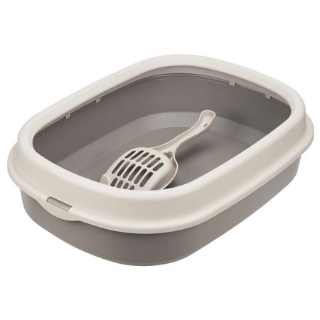 лоток для кошек IDEA Ля-мурр с низким бортом 5см + совок 480х355мм капучино