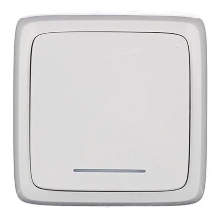 переключатель 1-клавишный HEGEL Alfa Slim с индикацией белый переключатель аварийной остановки xb2 bs542c красный