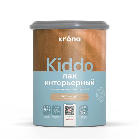 лак интерьерный KRONA KIDDO светлый дуб 0,75 л, арт. 66323200