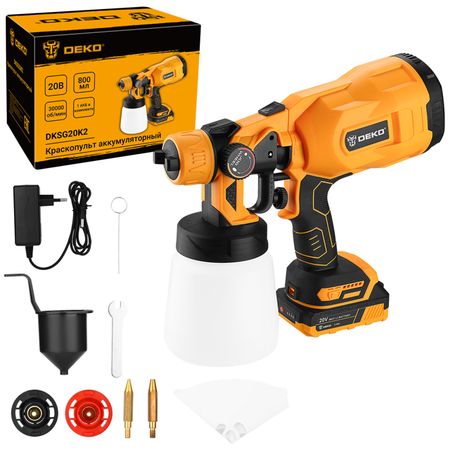 краскопульт аккумуляторный DEKO DSG20K2 20В 2,3Ач АКБ fogwowo распылительные сопла для системы охлаждения 6 мм