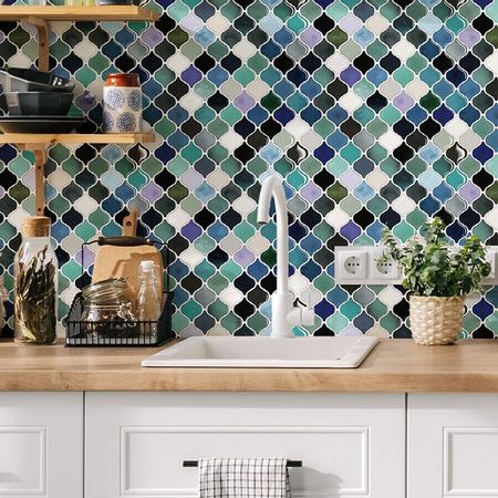 панель декоративная самоклеящаяся BESTENHAUS Арабеска синий 300х300мм 4шт.