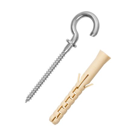 шуруп-полукольцо 4,5х85мм с манжетой с дюбелем 2шт шуруп полукольцо 4 1х60мм белый с дюбелем 2шт