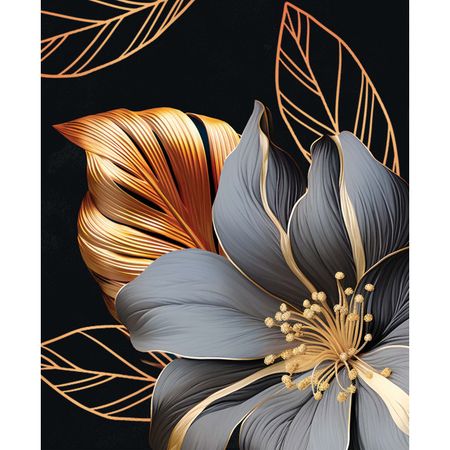 картина на холсте Листья роскоши 3 400х500мм постеры с животными на холсте