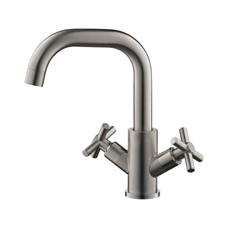 смеситель для раковины AQUEDUC двухвентильный нержавейка сатин картридж для смесителя aqueduc 35мм