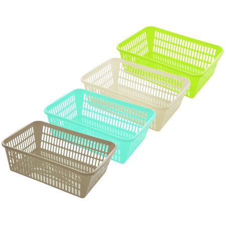 корзина ПОЛИМЕРБЫТ 30х20х10см 4л пластик в ассортименте без крышки водонепроницаемые крышки для тумблеров m12 0 75