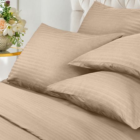 комплект наволочек VEROSSA Страйп/Stripe 70х70см 2шт сатин-страйп бежевый, арт.753269 комплект наволочек cottonika 70х70см 2шт сатин страйп бордовый арт кн77стр борд