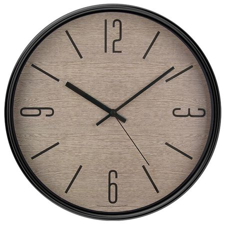 часы настенные 777707226 TROYKATIME D305мм  пластик черный/коричневый часы настенные koopman 254х42мм коричневый полипропилен