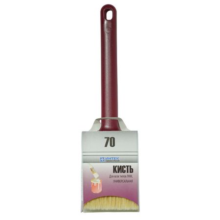 кисть плоская универсальная ИНТЕК искусственная щетина пластиковая ручка 70 мм, арт.10503-70 биологический микроскоп объектив пластиковая коробка 45 мм 60 мм 185 195 объектив защита от пыли искусственная кожа 20 3