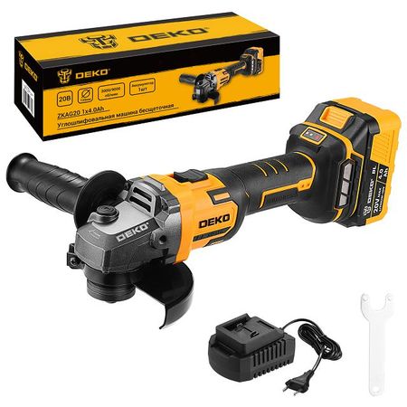 шлифмашина угловая DEKO ZKAG20 20В Li-Ion 125мм 4,0Ач 1АКБ бесщеточная аккумуляторная кожух защитный диолд кзв 125у 125мм