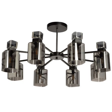 люстра потолочная DECITY Тетро 8х60Вт E14 металл стекло черный