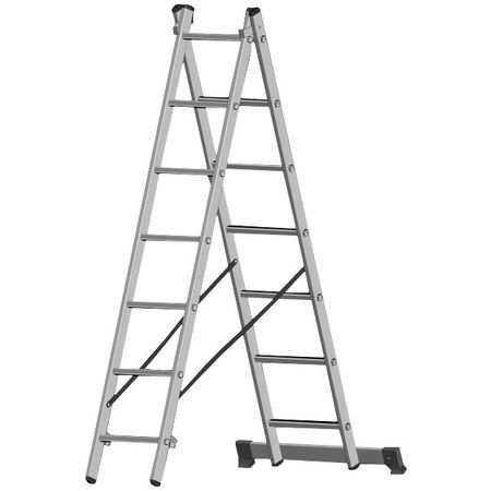 лестница двухсекционная НОВАЯ ВЫСОТА Серия 100 7 ступеней лестница двухсекционная новая высота   100 10 ступеней