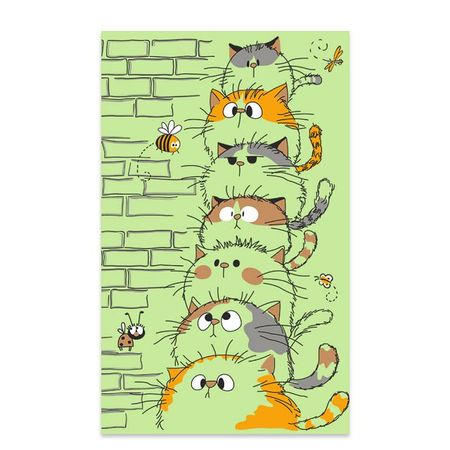 полотенце кухонное Кот 35х60см зеленое, арт.102-Кот салат полотенце кухонное ваф гуси 35х60см белое арт 102 гуси