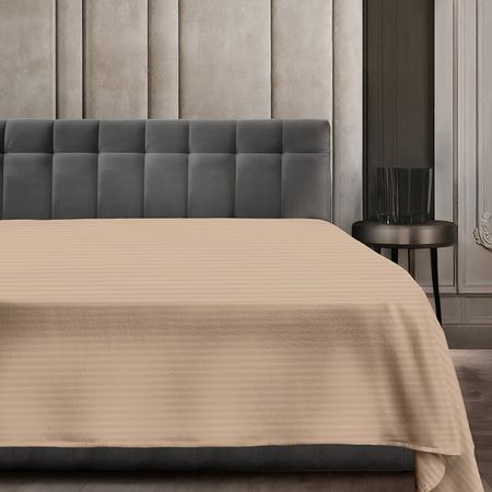 простыня VEROSSA Страйп/Stripe 180х215см сатин-страйп бежевая, арт.753289 простыня picassa 180х215см сатин зеленая арт сат180 зел