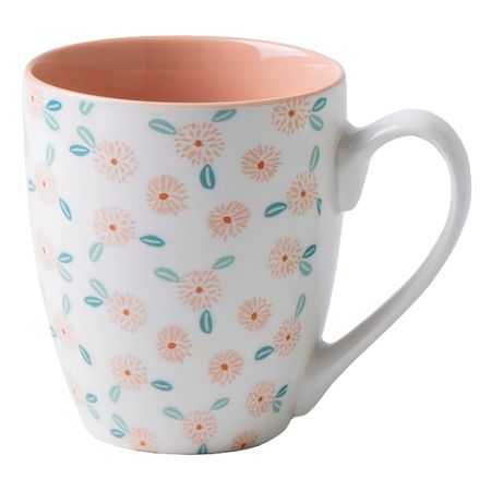 кружка TODELIA Ромашковый букет 400мл костяной фарфор белая
