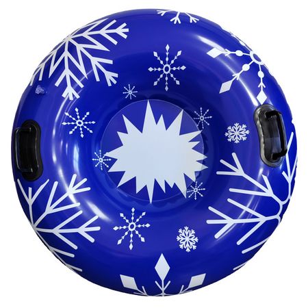 тюбинг-ватрушка Снежинка 90х90х20см до -20°С до 80кг ПВХ пластик синий именные карточки для рассадки снежинка 50 шт