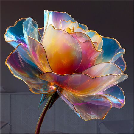 картина на стекле ХРУСТАЛЬНЫЙ ЦВЕТОК 400х400мм