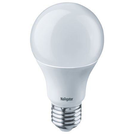 лампа светодиодная NAVIGATOR 10Вт E27 800лм 4000K 230В груша A6 лампа люминесцентная navigator 28вт g5 2184лм 4000k 230в трубка