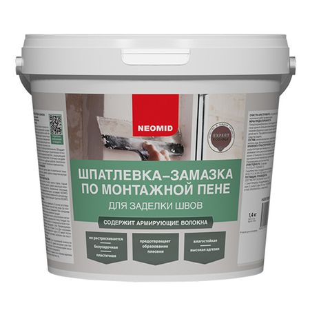 шпатлевка готовая NEOMID безусадочная 1,4кг, арт.Н-Шпат-пена/1,4 шпатлевка готовая neomid универсальная 5кг арт н шпат трещ 5