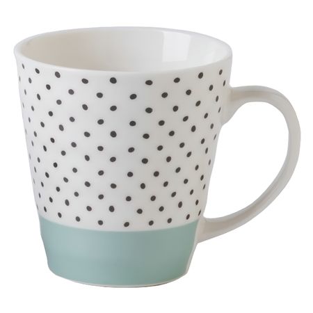 кружка TODELIA Графика зеленая 340мл костяной фарфор