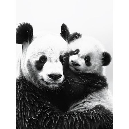 картина на холсте Тепло панды 400х500мм постеры с животными на холсте