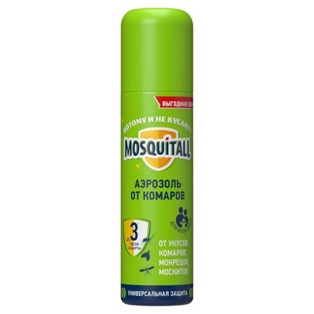 аэрозоль MOSQUITALL Универсальная защита от комаров 150мл пластины mosquitall универсальная защита от комаров 10 шт
