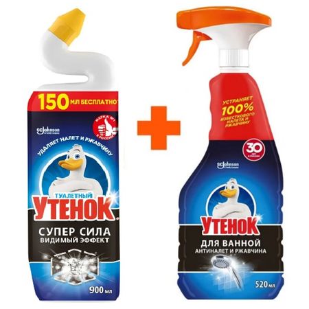 набор: средство чистящее ТУАЛЕТНЫЙ УТЕНОК Видимый эффект 900мл + средство Антиналет 520мл
