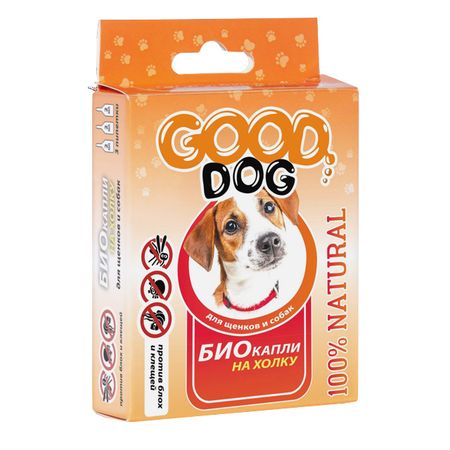 капли антипаразитарные для собак GOOD Dog Био от блох и клещей 3шт.х2мл фиприст комбо капли на холку для собак весом от 10 до 20кг 1 34мл