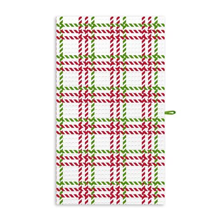 полотенце кухонное ваф. Клетка уют 35х60см красный, арт.102-Клетка уют полотенце кухонное ваф гуси 35х60см белое арт 102 гуси