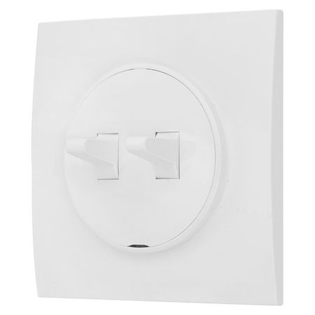 выключатель 2-клавишный BYLECTRICA Прованс тумблерный квадрат белый