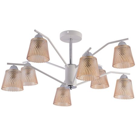 люстра потолочная SCHAFFNER Relleno E14 40Вт стекло металл белый хром