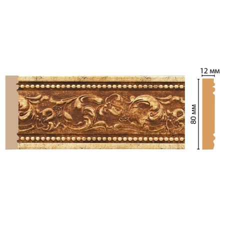 молдинг DECOMASTER 2400х12х80мм золотой, арт.150-552